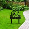 Metal Bird Memorial Garden Stake, Personalized Pet Grave Marker with Flowers for Yard