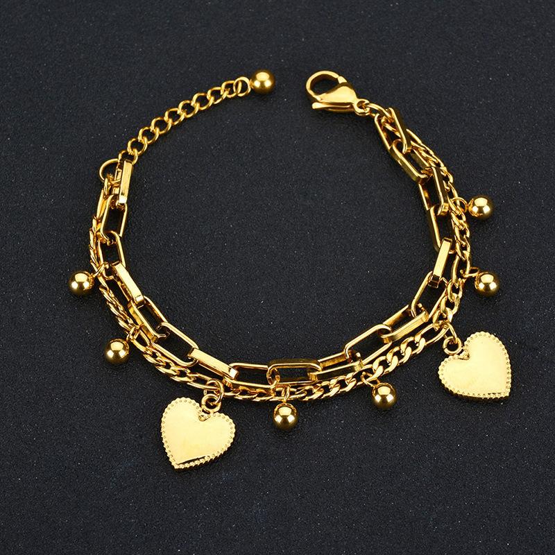 

Stainless steel multi-layer heart bracelet bracelet