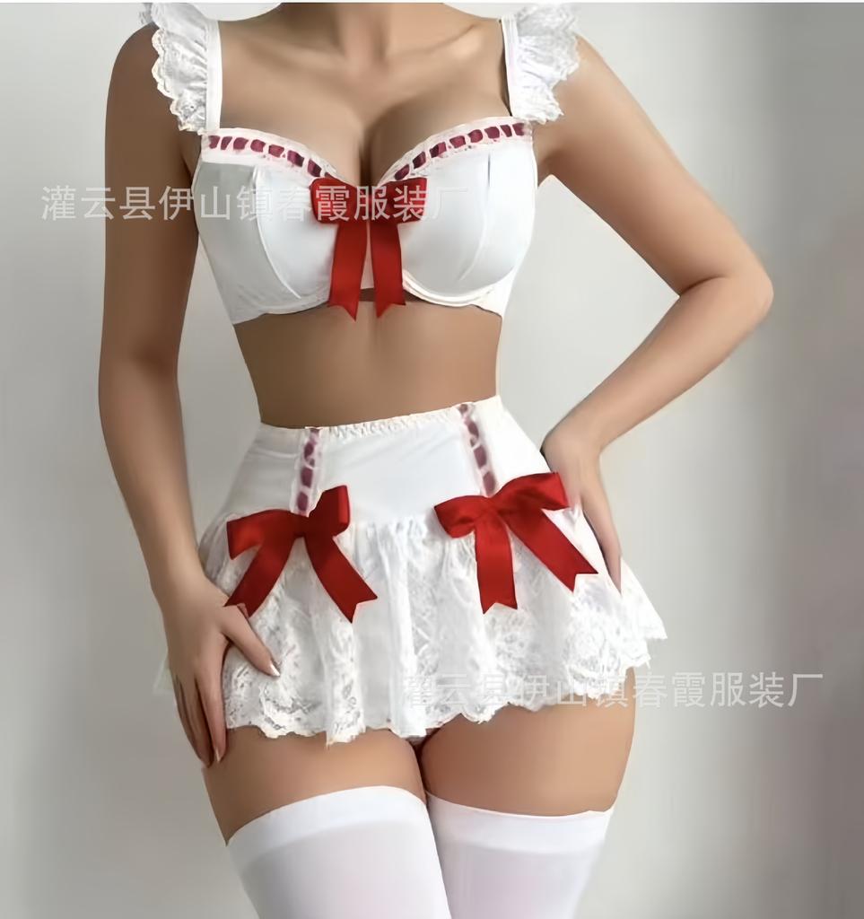 New Sexy Pure Desire Hottie Lace Bow Suspender Lingerie Suit Women