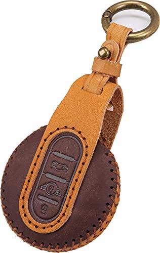 

[smasol] Compatible MINI Key Case, Genuine Leather Key Cover, Mini F Series, F60, F56, F55, F54, Cooper, Cooper S, Crossover, COOPER CROSSOVER, K