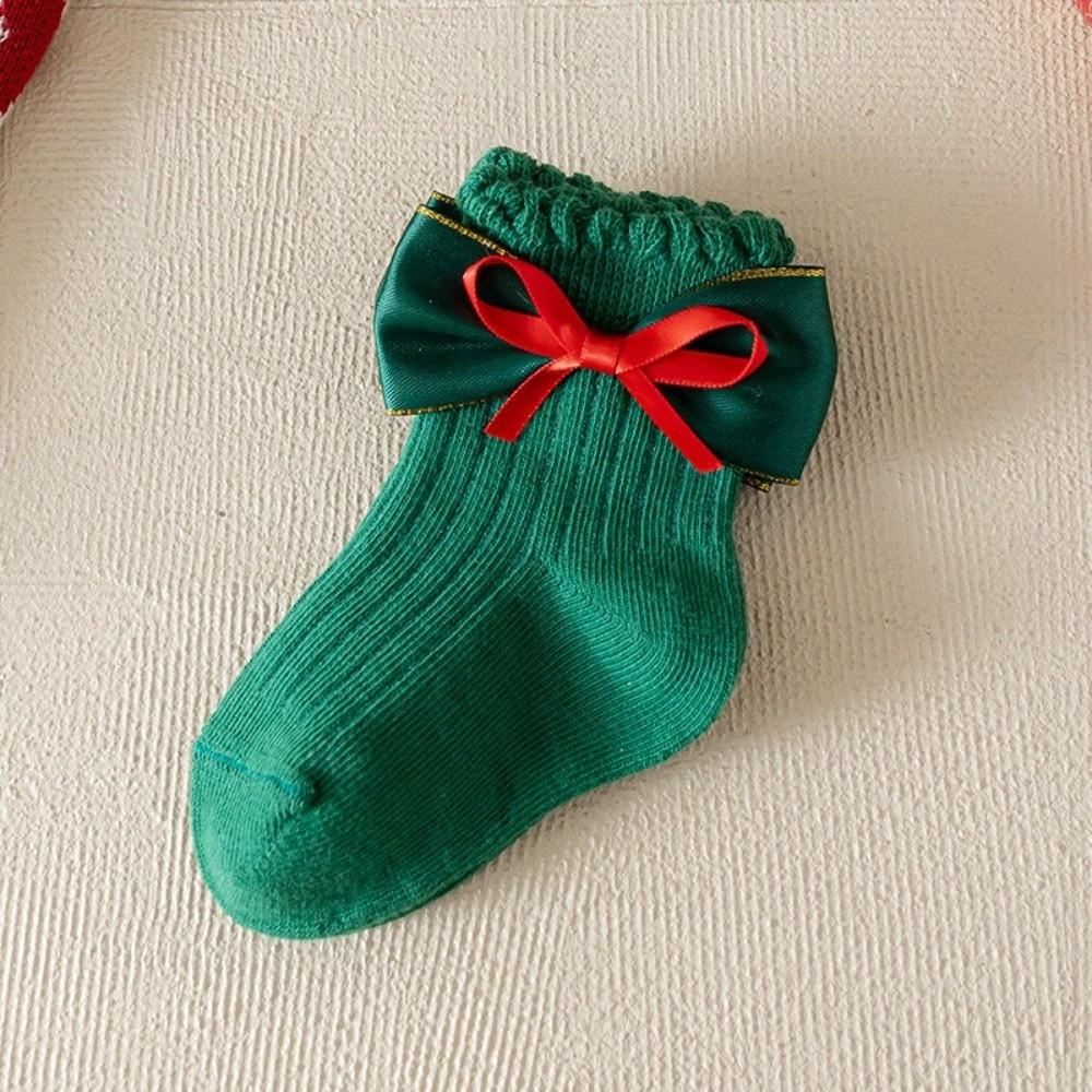 Cotton Calf Sock Bow Princess Socks New Christmas Hosiery Autumn and Winter