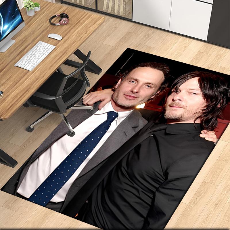 Daryl and Rick Printed Carpetrugfor Office Chair Living Room Bedroom Kitchen Room Decor Gifts