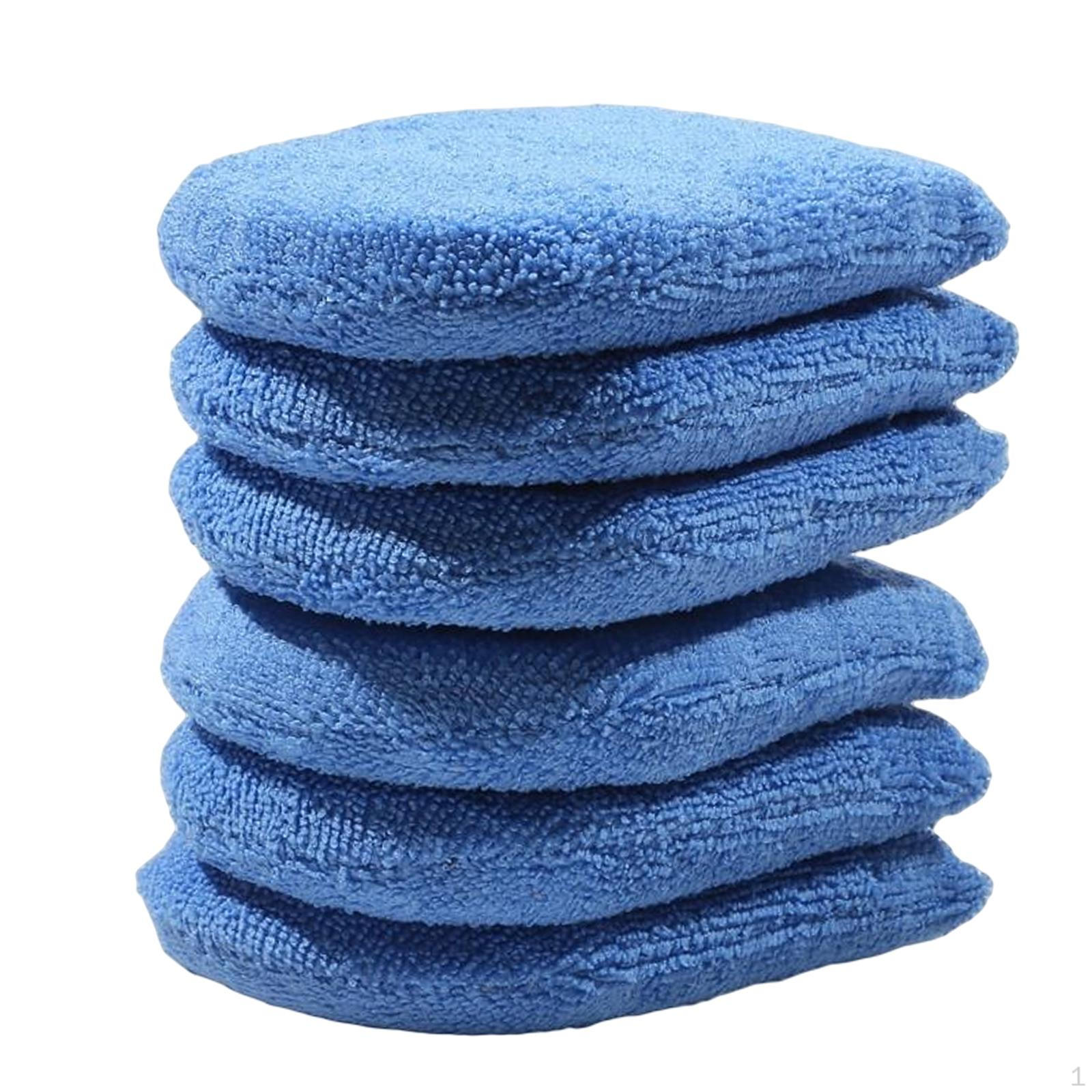 

6Pcs Car Wax Applicator Pad Polishing Reusable Sponge Washable Waxing Spong Soft синій