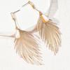 Fashion Feather Drop Earrings Elegant Metal Faux Pearl Dangling Earrings for Women Hypoallergenic Earrings for Daily Wear Party