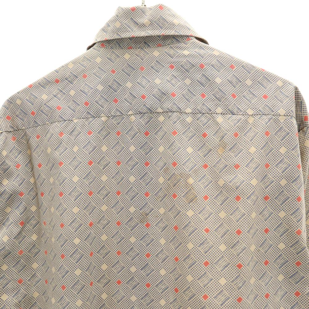 VINTAGE 70s Overall handle Long sleeve shirt S beige Old Men's Used