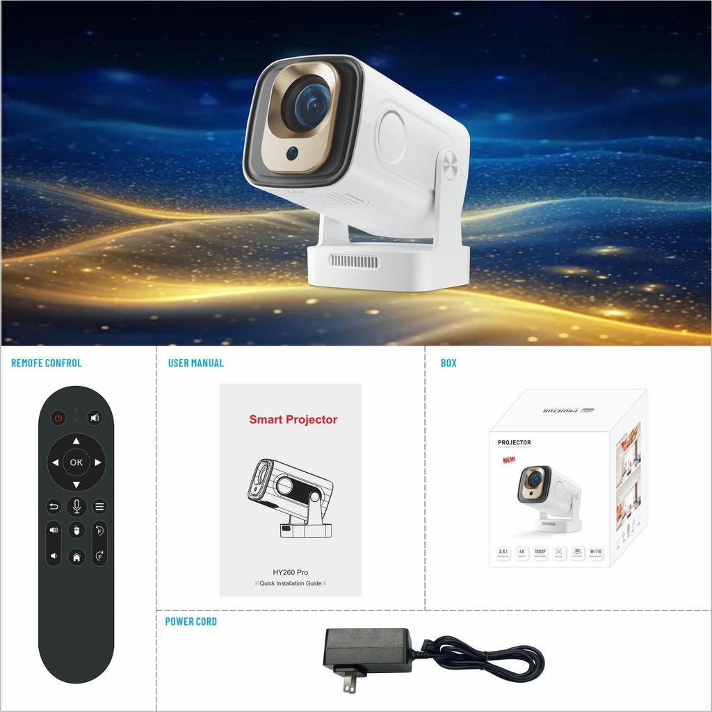 HY300 Ultra HD 4K Portable Mini Smart Projector