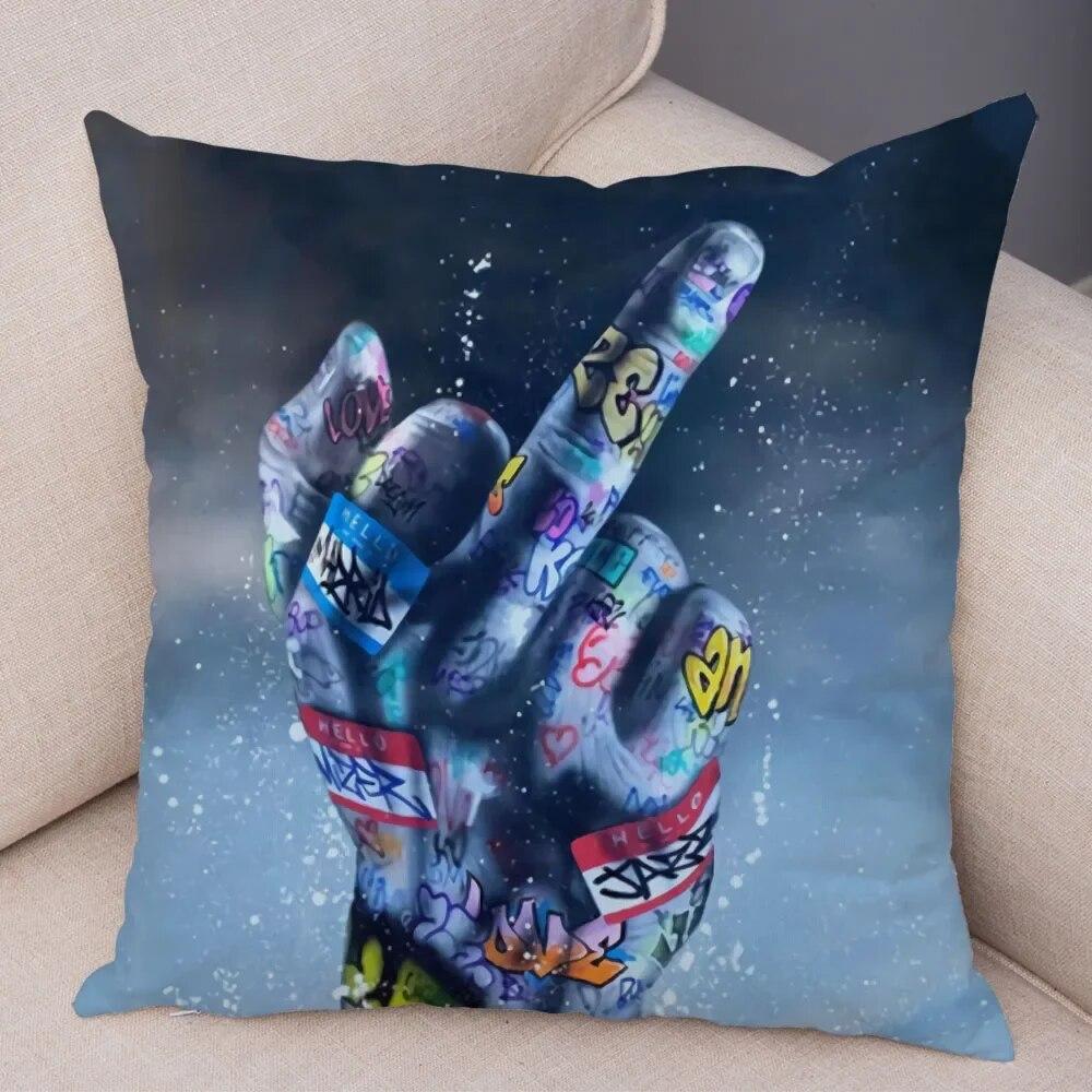 Home Decor Abstract Street Art Animal Cushion Cover Graffiti Gamepad Sofa