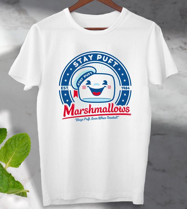 Stay Puft T Shirt Mens Womens Tees Top Marshmallow Ghostbusters 80s T Shirt Mens Womens Tees Top Unisex Men s Ladies Top XL