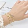 Classic Full Zirconia Cross Pendant Copper Bead Chain Adjustable Bracelet Fashion for Men Women Party Religious Jewelry Gift