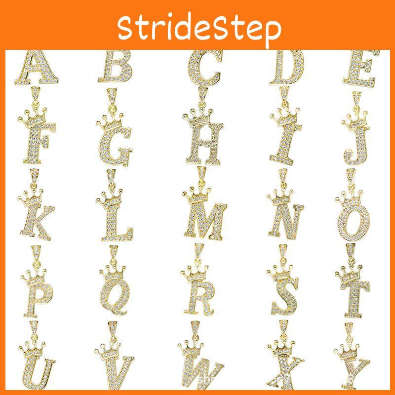 Adjustable Gold Chain Necklace With Hypoallergenic Alphabet Crown Pendant