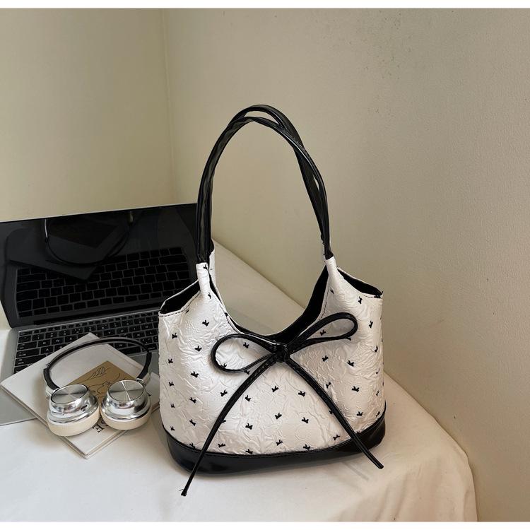 Korean Style Bow Underarm Handbag - 2025 Fashionable Women's Casual Shoulder Bag