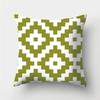 Green Geometric Pattern Throw Pillowcase Home Decor Square Wave Print Pillowcase Sofa Bed Decorative Pillowcase