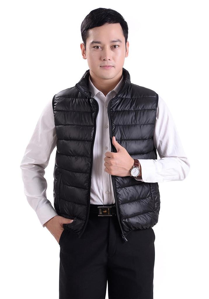 Men's Plus Size Lightweight Down Vest - Warm, Trendy Sleeveless Outerwear for Autumn & Winter