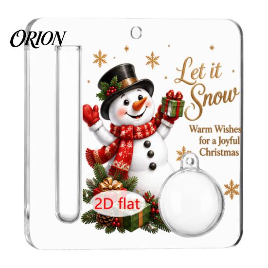 Holiday Tree Hanging Accessory Christmas Cash Gift Ornament, 2D Acrylic Money Holder Ornament with Clear Ball, Indoor Home Decor Decoration