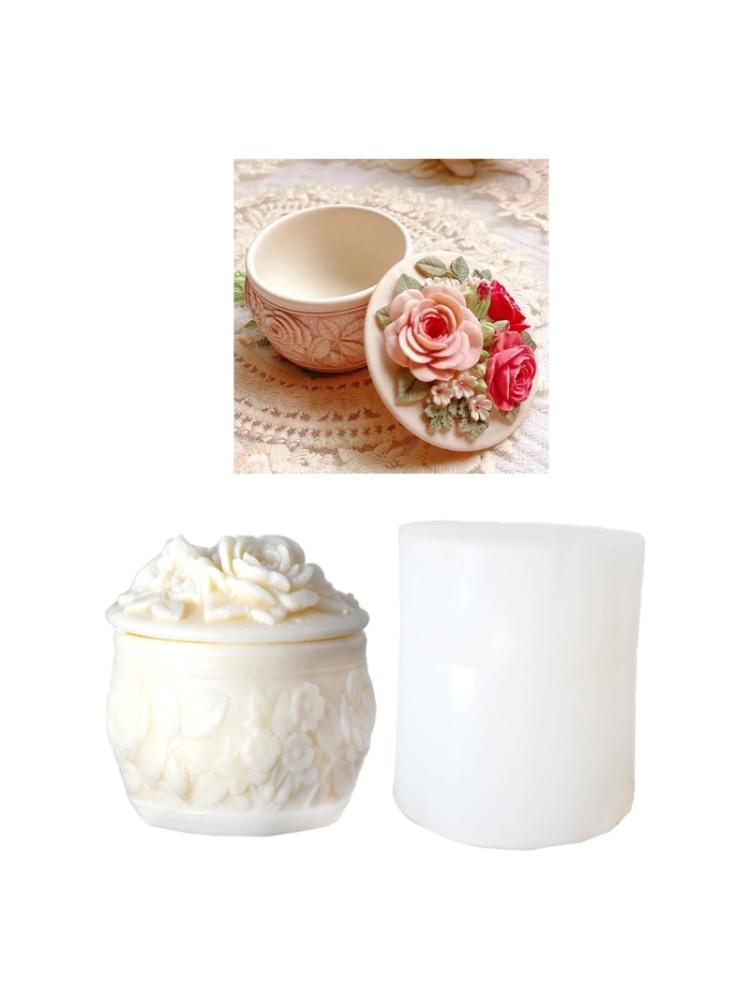 Rose Decorative Storage Box Container Molds Storage Box Silicone Mold for  Epoxy Resin Trinkets Holder Home Decor