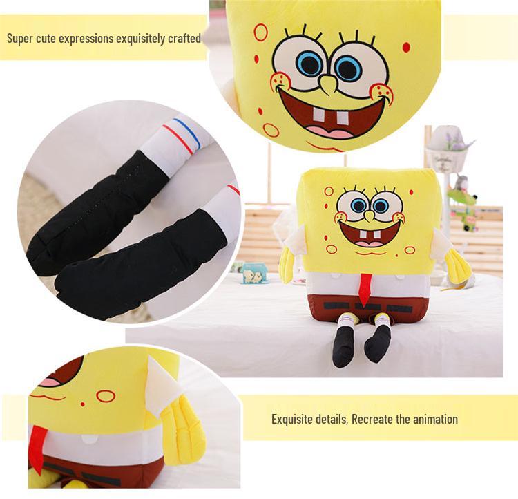 Adorable SpongeBob Plush Doll Pillow - Perfect Gift for Valentine's, Christmas, or Birthday.
