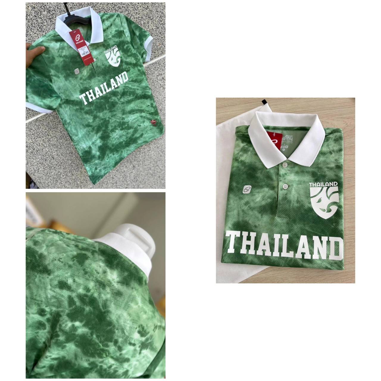 

ТАЙЛАНД Національний футбольний футбол Tie Dye Pattern ДЖЕРСІ CHEER Fan Vintage Version Швидкосихаюча сорочка Поло з коротким рукавом Уніформа Логотип слона Спорт L