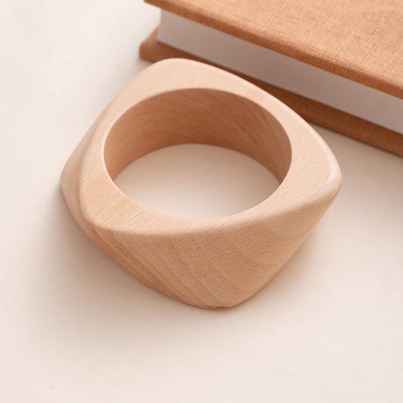 Wood Literary Bracelet Literary Retro Geometric Hexagonal Wood Bracelet Retro Ethnic Style Bracelet
