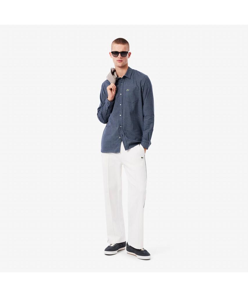 LACOSTE Men'S Flannel Window Check Shirt Ch8535-55N Hhw