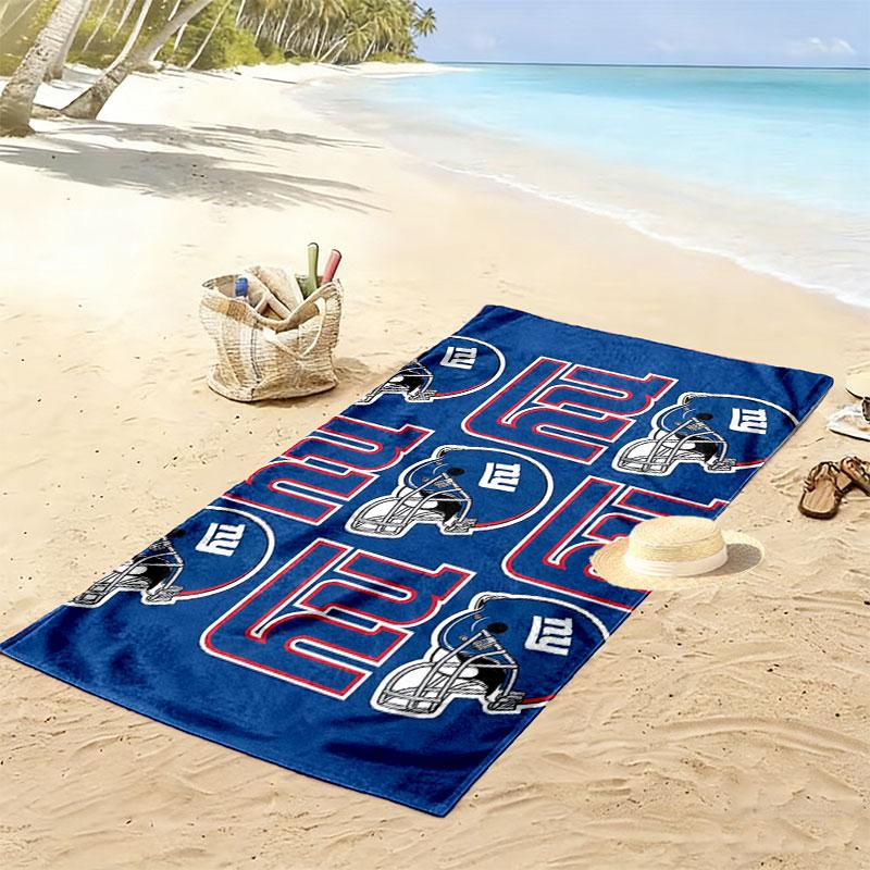New York Giants Print Beach Towel, Large Soft Quick Dry Towel for Beach Camping Swimming