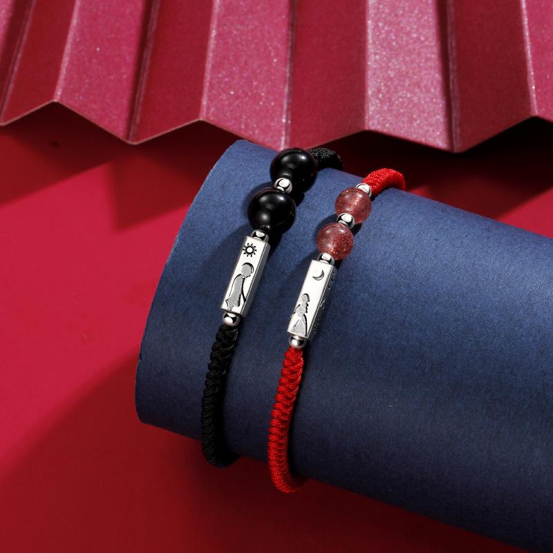 Original Mountain Alliance Vow Couple Red Rope Korean Version Design Bracelet Qixi Festival Valentine's Day Gift Hand Rope