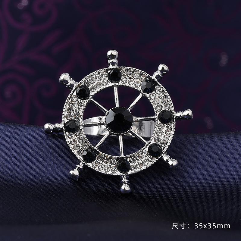 Pánský císařský kroužek na límec s kamínky Klip na kravatu Kroužek na kravatu Vintage rytířský kroužek na kravatu Spona na kravatu pro společenskou košili