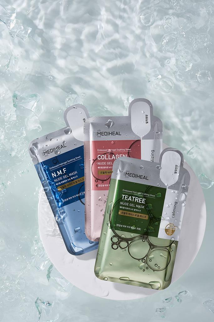 MEDIHEAL Nude Gel Mask Moisturizing Sensitive Skin Dry Skin Skin Care Rough Skin Care Pore Care Korean Cosmetics (10 Sheets) (Collagen)