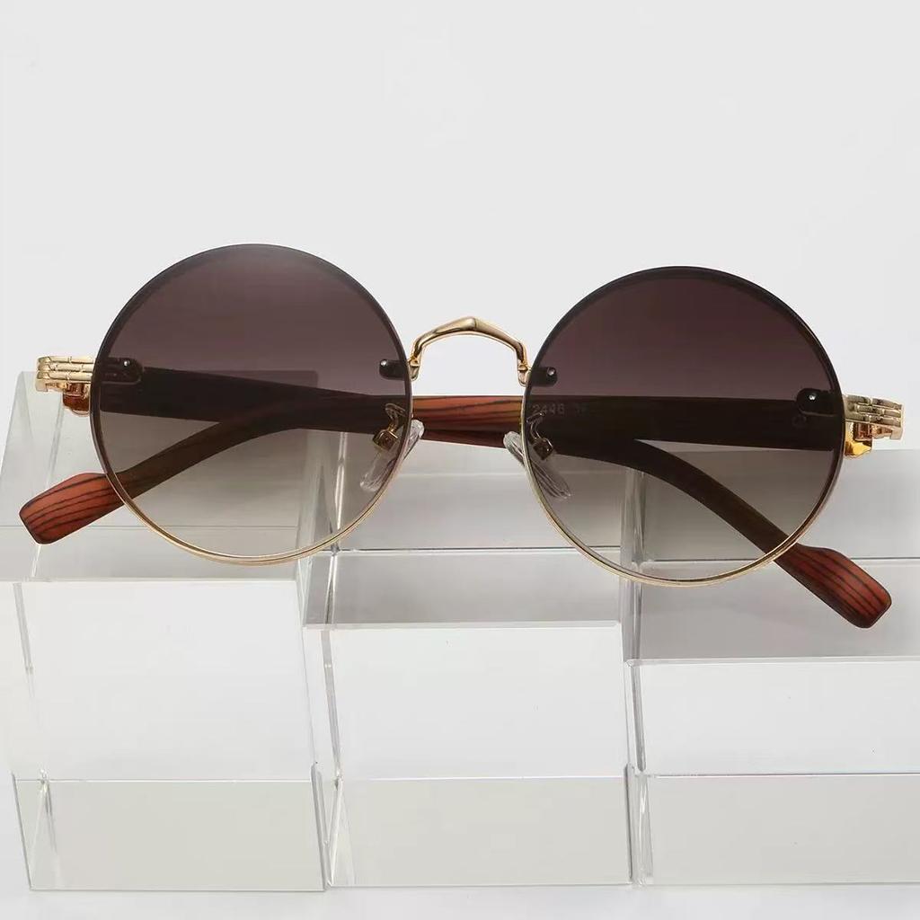 New Retro Round Punk Metal Sunglasses Fashion Women Travel Photography Glasses Men Summer Driving Sunshade Shades UV400 Eyewear