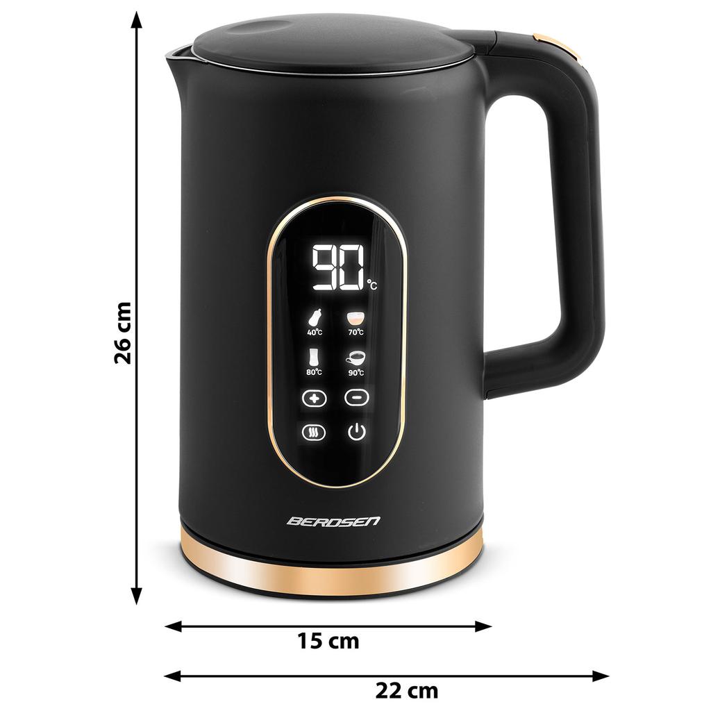 Berdsen Bd-712 1.7L Electric Kettle Black And Gold