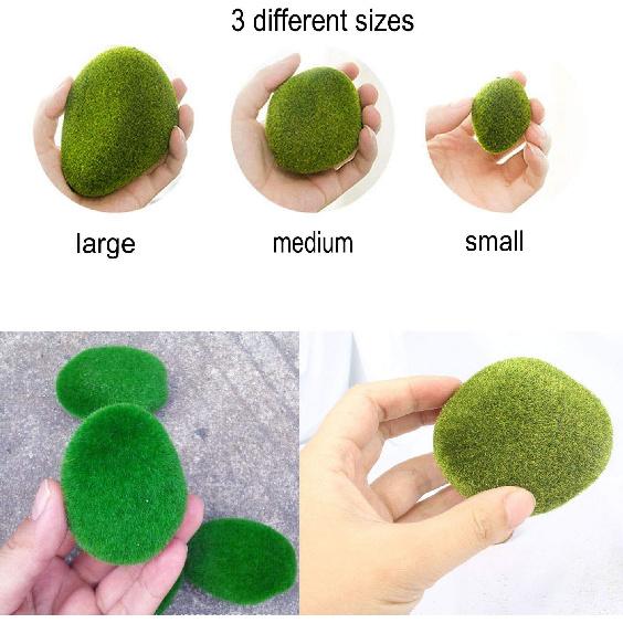 20 Pieces Assorted Sized Artificial Moss Rocks Decorative Faux Stones for Floral Arrangements Fairy Gardens Terrariums and Crafting