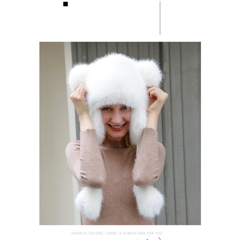 Hatter for kvinner høst og vinter, Stor hodeomkrets, Utendørs sykling, Kuldebeskyttelse, Vintervarme, Ørebeskyttende lue