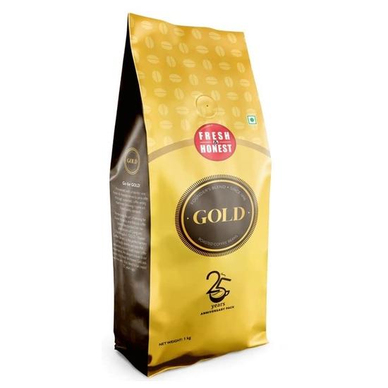 Fresh & Honest GOLD | Roasted Coffee Beans | 25years Anniversary Pack | Arabica Robusta Blend | 1Kilo