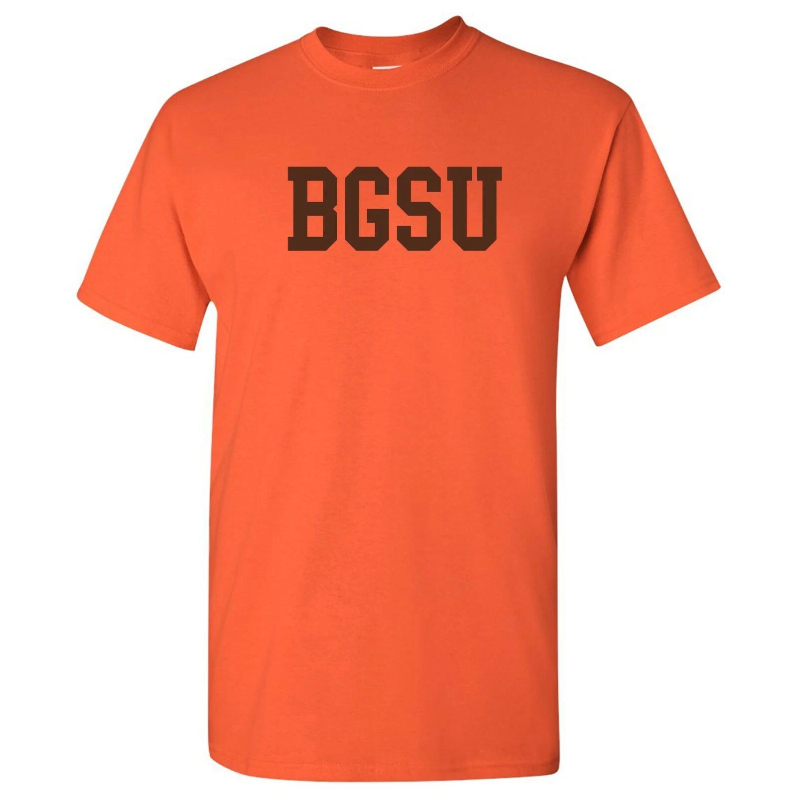 Bowling Green State University Falcons Basic Block- NCAA SPORTS T-Shirt - Orange L
