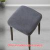1Pc Stool Cover Dustproof Polyester Elastic Stool Chair Covers Removable Square Seat Cover Solid Color Chair Covers