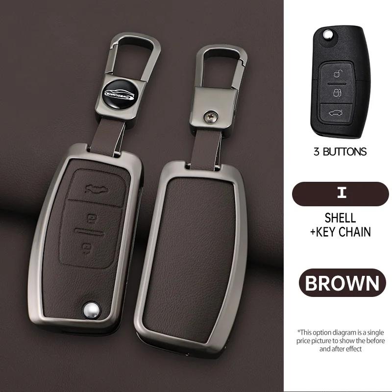 Car Flip Folding Key Case Cover Shell For Ford Focus 2 3 Ecosport C-Max S-Max Ka Mondeo Kuga Galaxy Fiesta Keychain Accessories