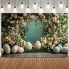 Easter Bunny Spring Floral Egg Wooden Crate Photography Background Photo Backdrop for Baby Portrait Birthday Party Studio Props4