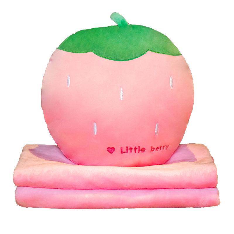 Fruit Animal 3-in-1 Pillow Blanket: Dual-Use Nap Pillow, Car Cushion, and Air Conditioning Blanket