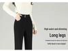 Women's Black Micro Flare Pants - 2025 Spring Collection, High Waist Elastic Slimming Fit, Drapey Suit Style