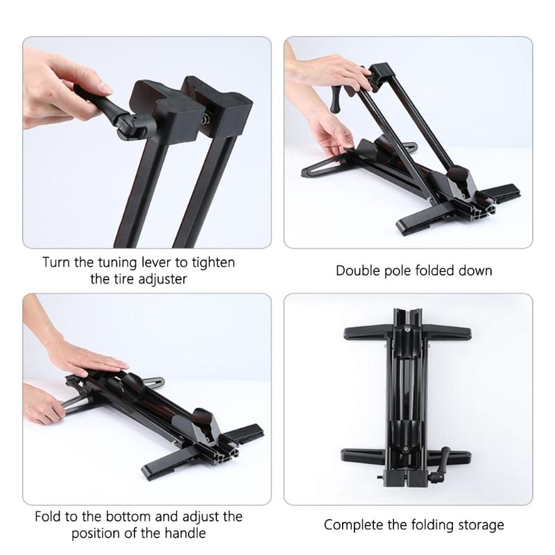Faltbare Fahrräder Ausstellungsständer Outdoor Indoor Parkständer Einstellbare Breite Fahrradreparaturständer Parkradhalter