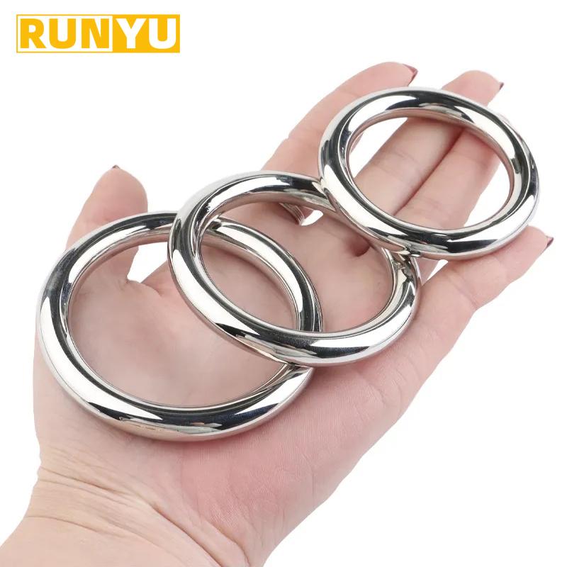 RUNYU Adult Products Stainless Steel Metal Scrotum Stretcher Cock Ring Sex Toys for Men Delay Ejaculation Penis Bondage
