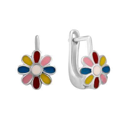 Silver Earrings with Enamel (2137030)