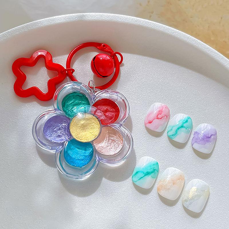 

Разноцветная брелок-подвеска в виде коробки с красками в виде цветка, перламутровая, милая, портативная, с колокольчиком, декоративный брелок-подвеска в виде акварельной коробки A3