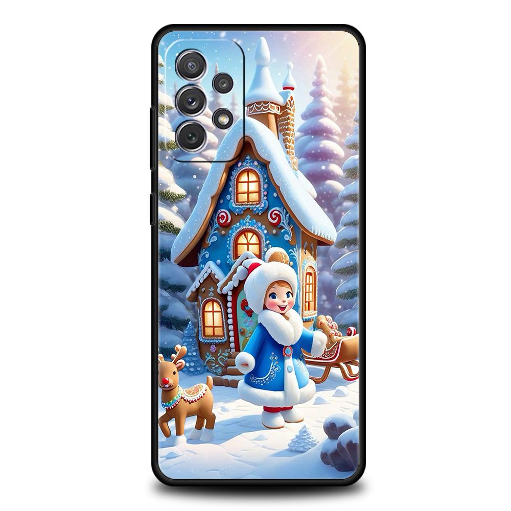 New Year Christmas Phone Case for Samsung Galaxy A55 A35 A15 A14 A25 A54 A51 A71 A72 A73 A32 A52 A52S A41 5G Silicone Shell Bags