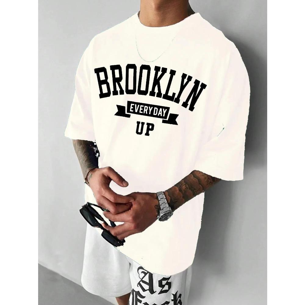 Summer Men's Cotton T-shirt Printed Top T-shirt Men's Pure Cotton Printed T-shirt