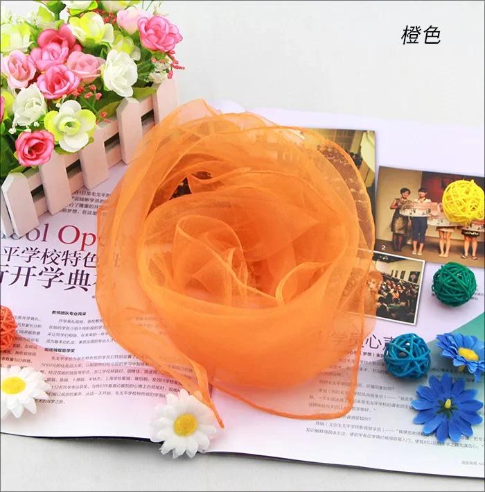 50 pezzi 60x60cm Foulard Quadrato Caramella Donna Performance Piccoli Foulard di Seta Sciarpa Hijab Foulard di Chiffon