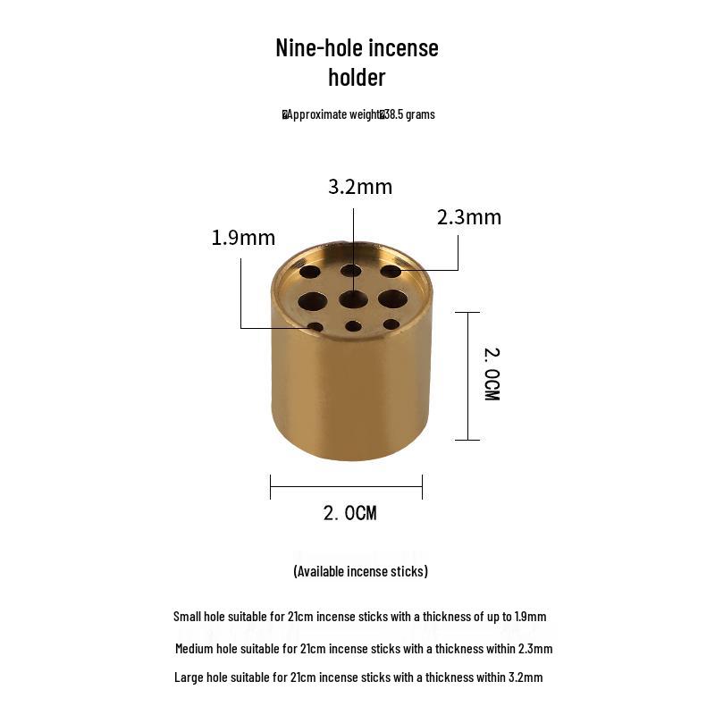 Brass Multi-Style Incense Holder: Coil, Gourd, Nine-Hole, Water Drop, and Sitting Tray Burner.