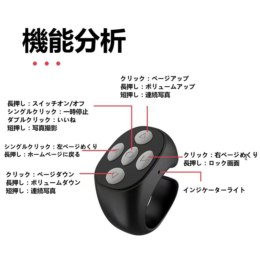 Bluetooth 5.3 Wireless Remote Mouse, Small, Quiet, Lightweight, Smart Ring, TikTok Scrolling Mouse, Page Photo Video Shutter Remote, TabletSmartphone