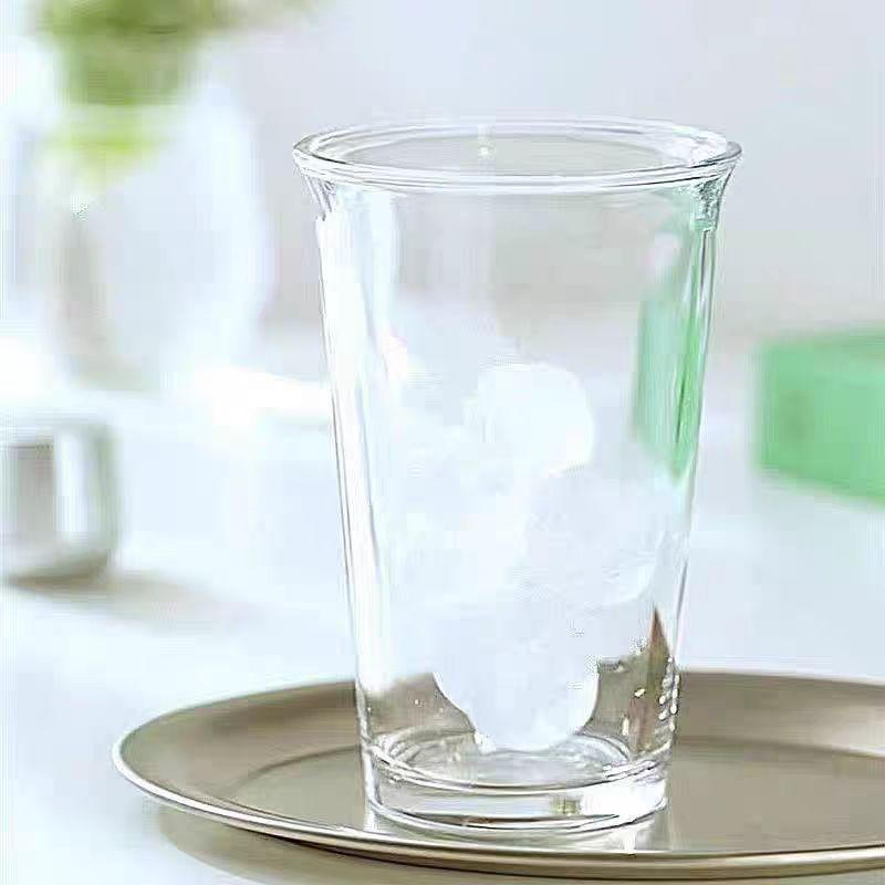 

Trendy Tall Letter Print Glass Cup - Perfect for Drinks Like Juice, Milk, or Coffee at Home. 401-500 ml