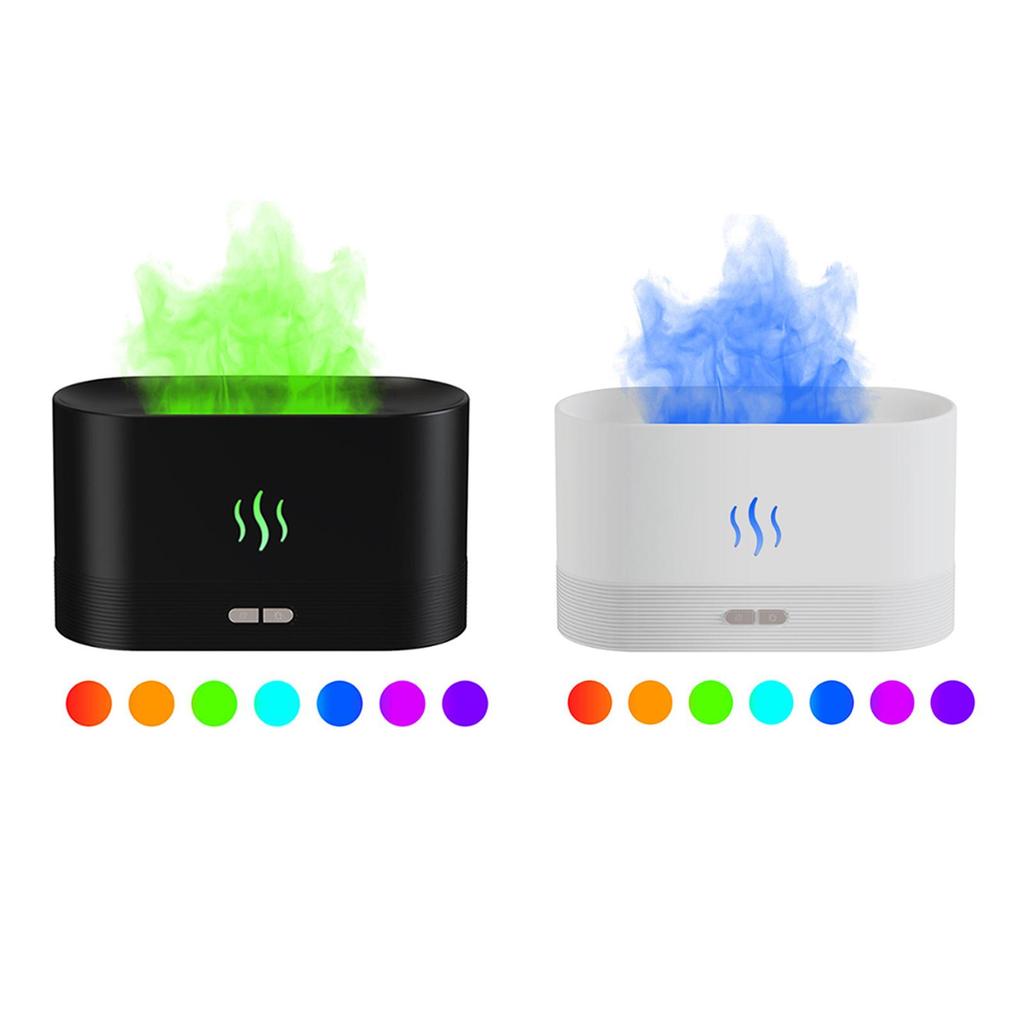 Mini Air Humidifier USB 3D Flame Cool Mist Silent Colorful Essential Oil Auto Shut Off for Bedroom Home Decor Travel SPA Dorm
