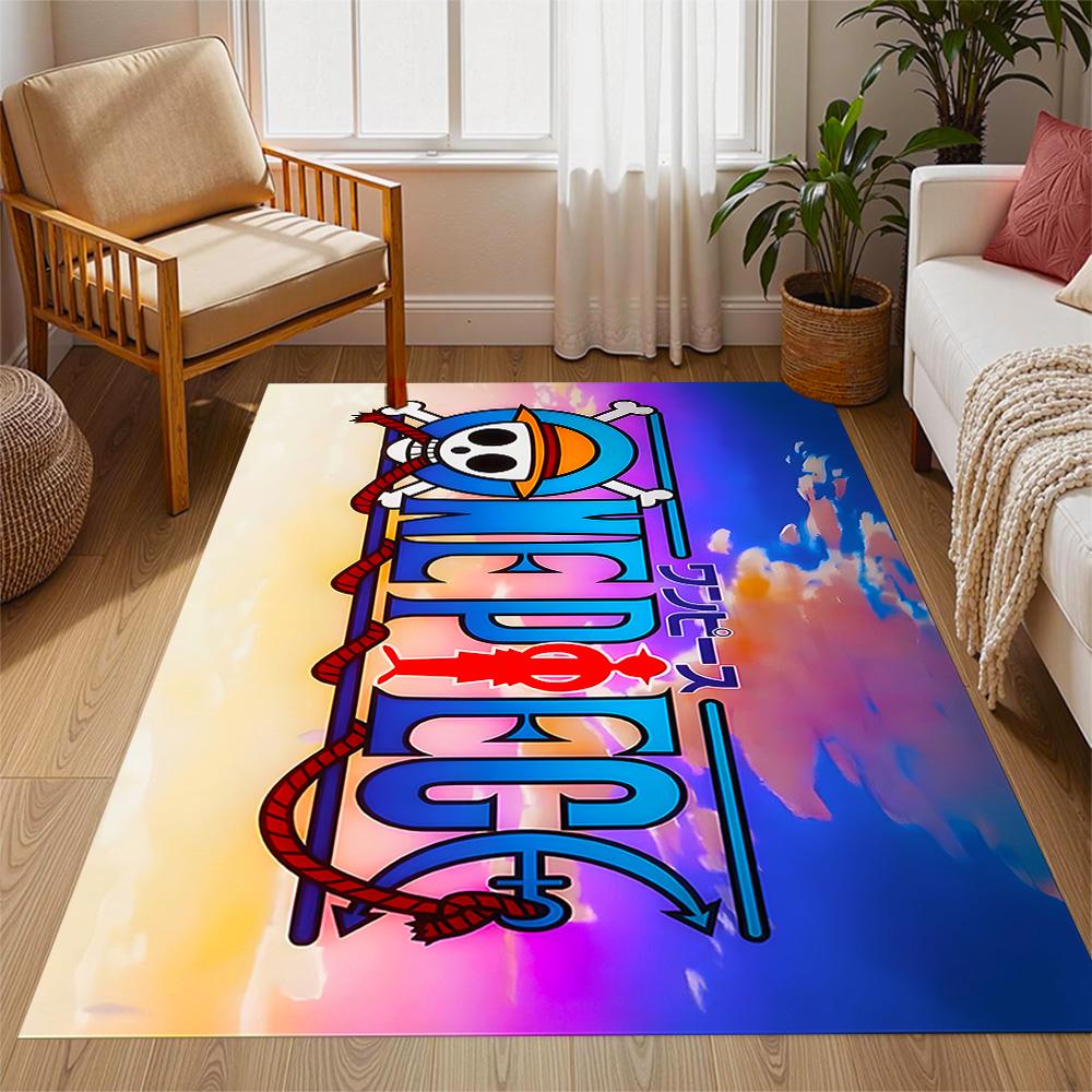 One Piece Luffy Themed Anti-Slip Rugs - Polyester Home Decor, Suitable for Bedrooms, Living Rooms, Doorways, Studios, and Decorations